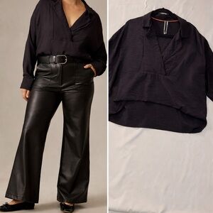 Anthropologie Dylan Long Sleeve Wide Placket Top Size S, EUC